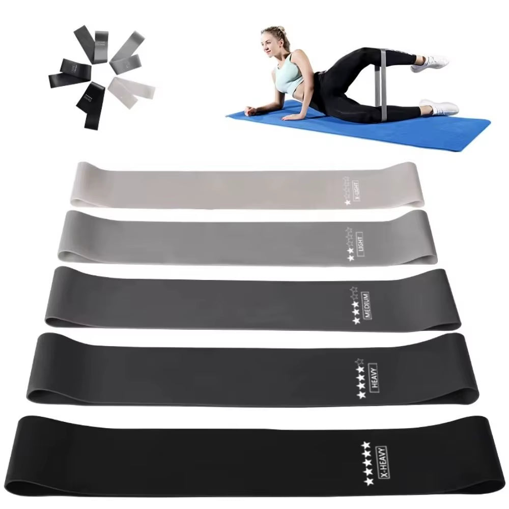 5Pcs TPE Fitness Resistance Bands Stretching Durable Yoga Sport Elastic Bands Pilates Hip Circle Expander Bands Gym Equipment