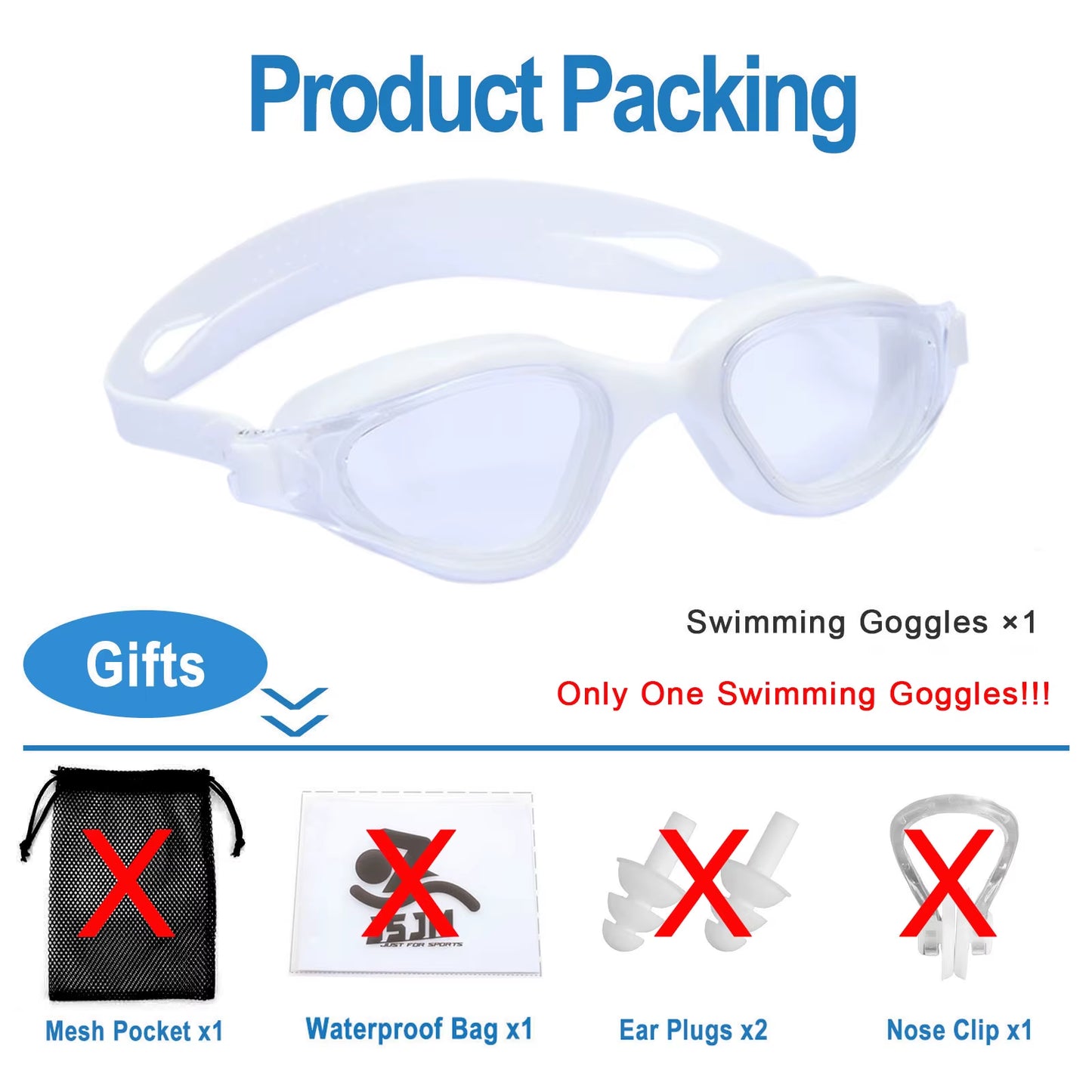 Unisex Adult Swimming Goggles – Anti-Fog Swim Glasses for Men & Women – Adjustable Silicone Waterproof Professional Swim Eyewear