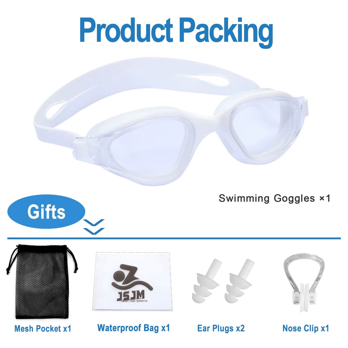 Unisex Adult Swimming Goggles – Anti-Fog Swim Glasses for Men & Women – Adjustable Silicone Waterproof Professional Swim Eyewear