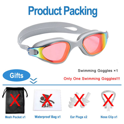 Unisex Adult Swimming Goggles – Anti-Fog Swim Glasses for Men & Women – Adjustable Silicone Waterproof Professional Swim Eyewear